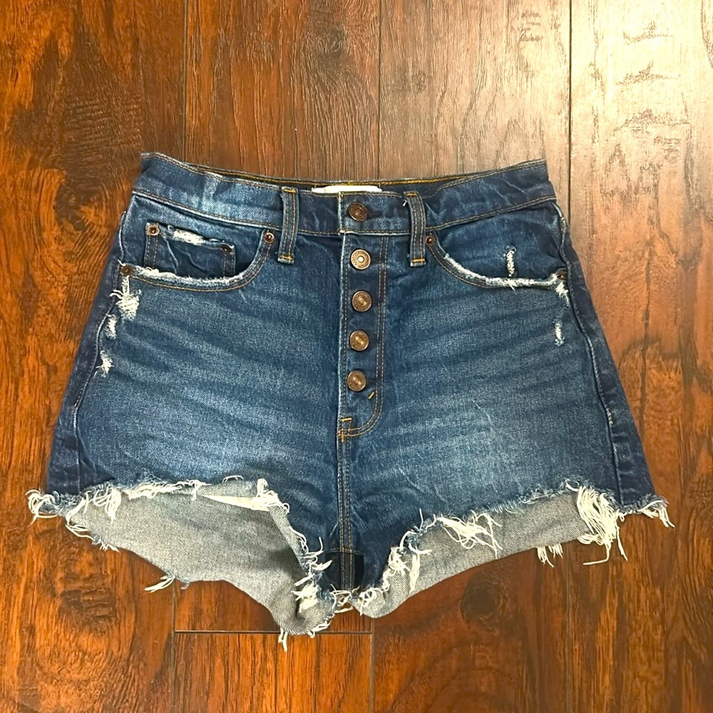 Abercrombie & Fitch High Rise Mom Short Denim
